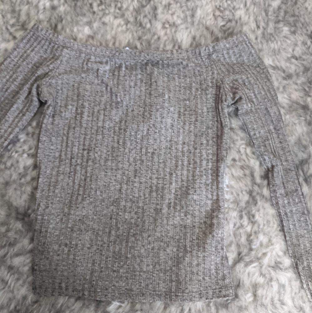 Silver Off The Shoulder Top